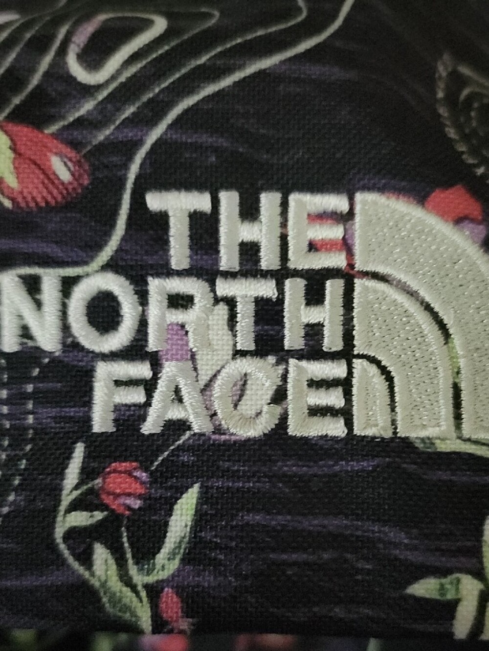The North Face Borealis Backpack in Black with Pink Floral Print - Picture 2 of 11